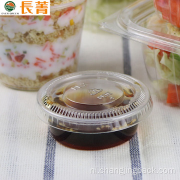 Wegwerp mini plastic saus cup ronde saus container